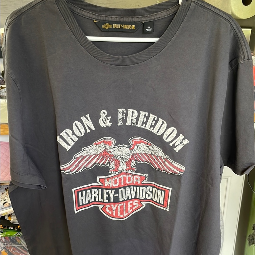 Harley-Davidson Black Short Sleeve Tee with Eagle Graphic
